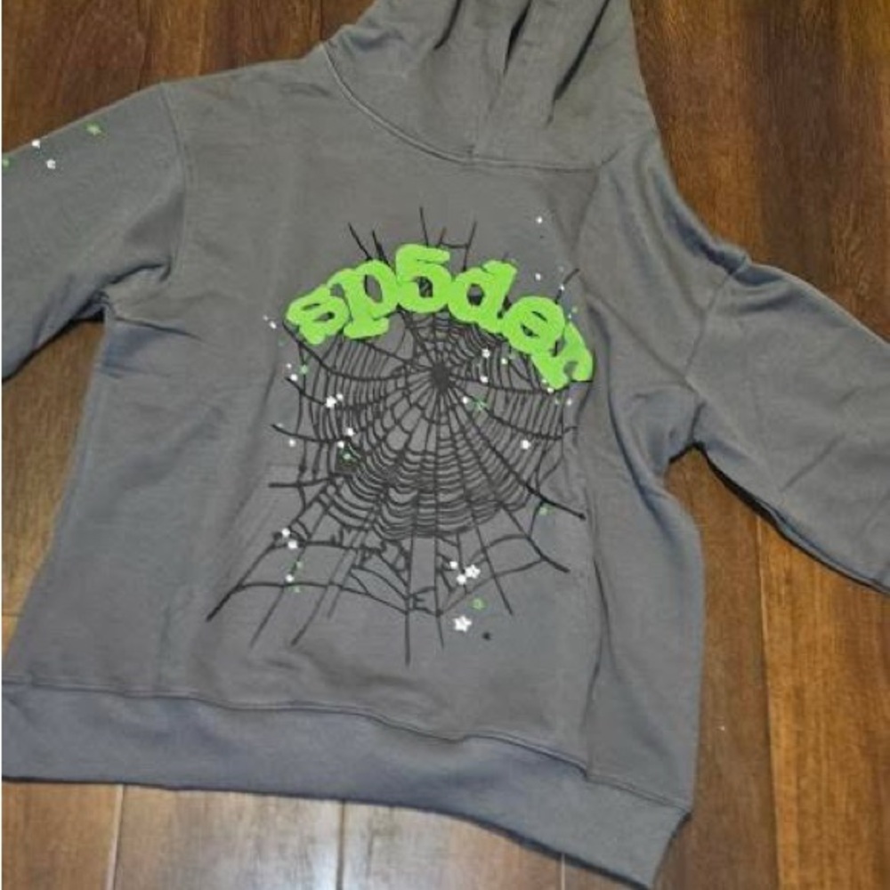Gray Spider Web Hoodie for Kids